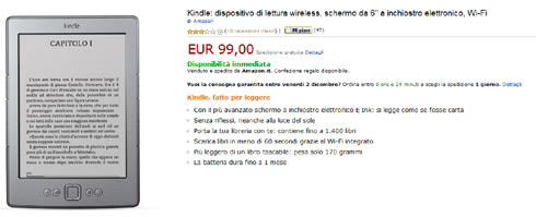 Amazon.it: Kindle 4 è arrivato in Italia