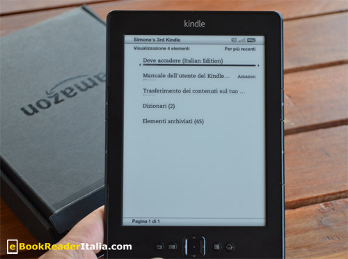 Amazon Kindle edizione 2012