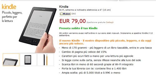Il nuovo Kindle "base" italiano