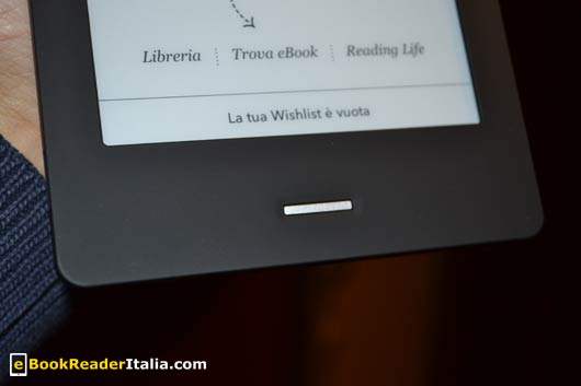 Kobo Touch: il tasto per tornare in home screen