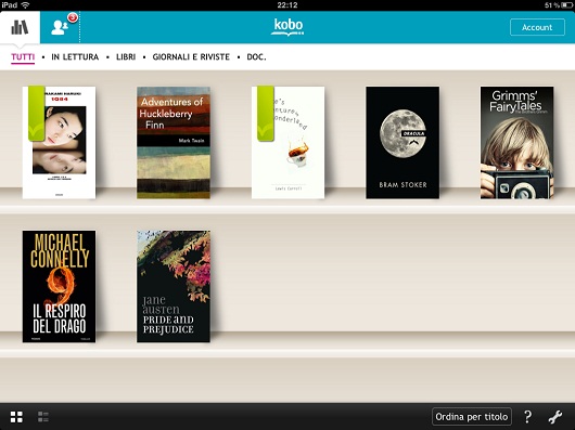 App Kobo eReading per iPad