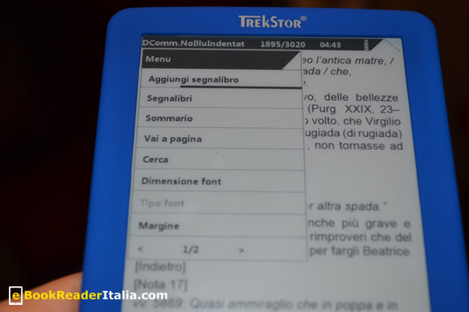 TrekStor Pyrus Mini: impostazioni di lettura