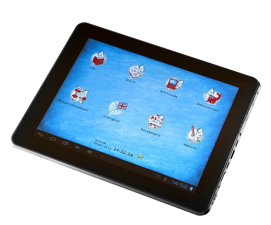 La home page del tablet con le icone dei programmi preinstallati