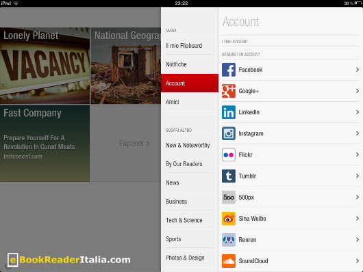 Flipboard per iPad pesca i contenuti dai nostri account sociali