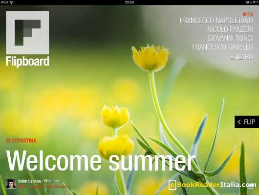 La home page di Flipboard per iPad