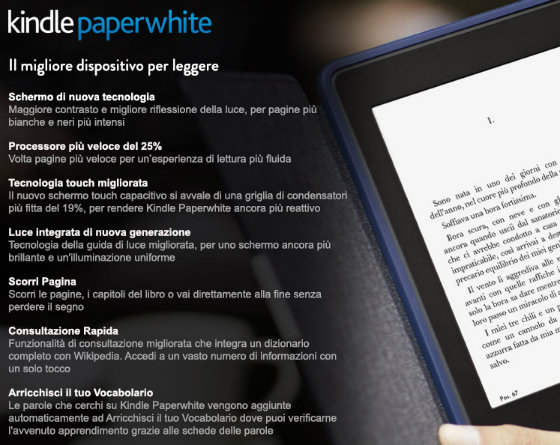 Nuovo Kindle PaperWhite edizione 2013 acquistabile in Italia