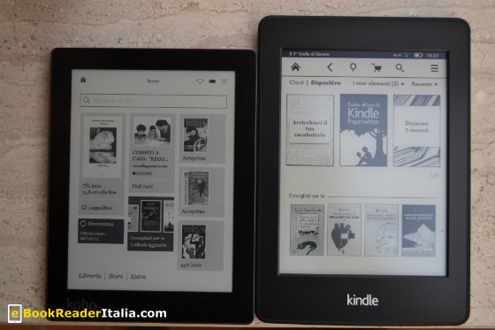 Kobo Aura and Kindle Paperwhite 2013 model 