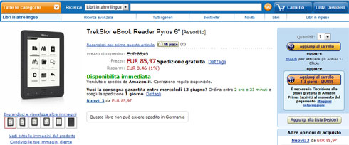 Il Trekstor Pyrus in vendita su Amazon Italia