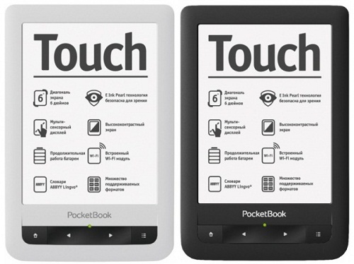 PocketBook Touch 622 in colorazione nero e bianca