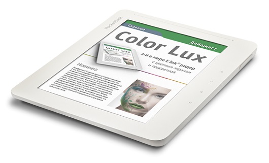 PocketBook Color Lux con schermo a colori illuminato