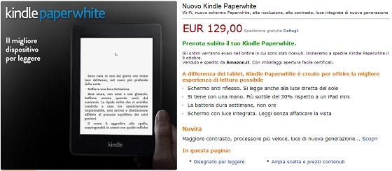 Nuovo Kindle PaperWhite 