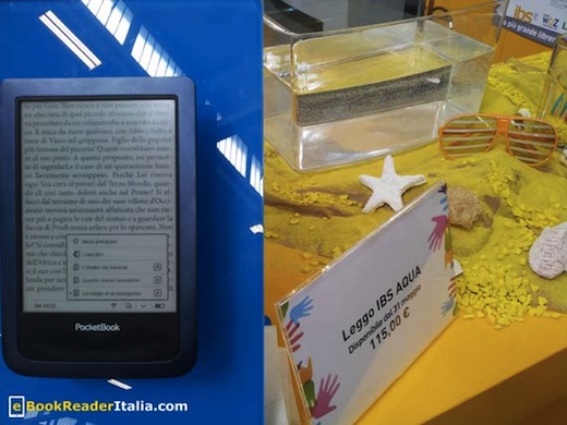 Il Pocketbook Aqua nell'allestimento dello stand Ibs al Salone del Libro 2014 #SalTO14